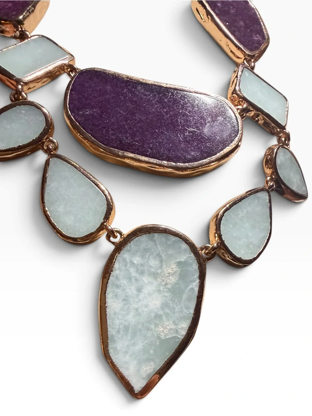 Vince Camuto Purple Blue Semi Precious Stone Statement Necklace NWT